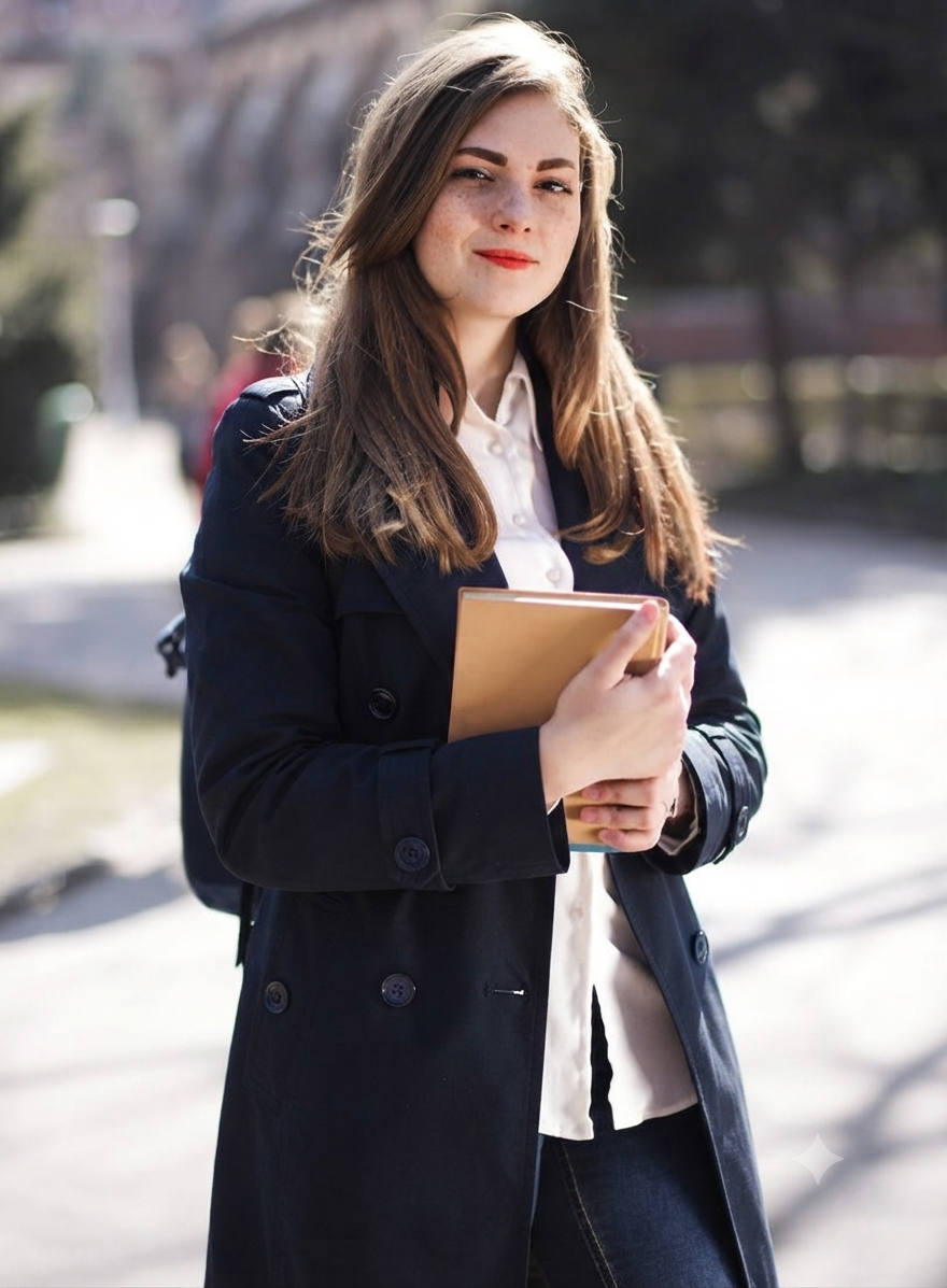 Student planning her financial future